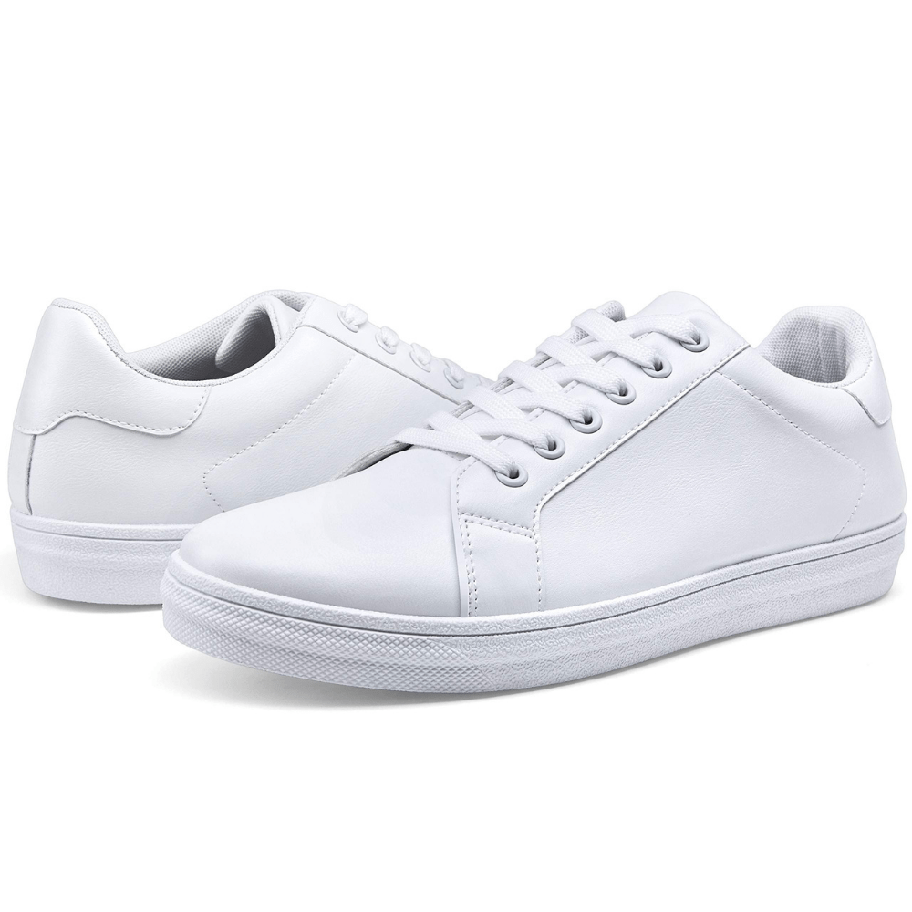 Plain White Men's Casual Sneakers | JOUSEN – JOUSEN SHOES